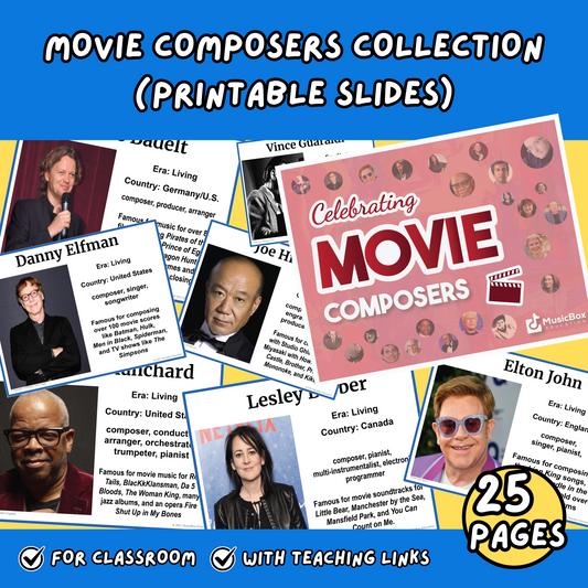 Film, TV, & Video Game Composers Collection: Bringing Soundtracks to Life! – Printable Slides
