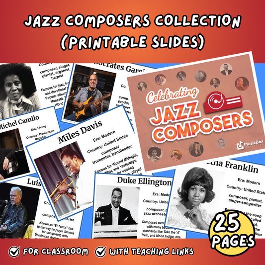 Jazz Composers Collection: Celebrate Jazz Appreciation Month & Beyond! – Printable Slides