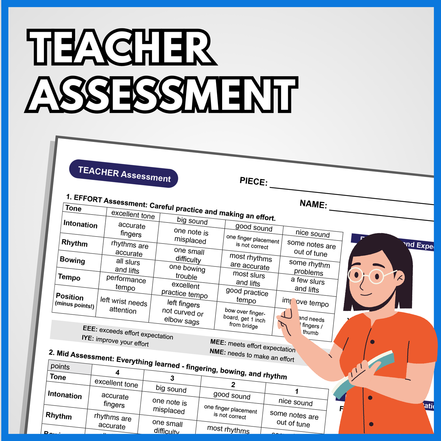 Orchestra Teacher’s Performance Cycle – Assessment Sheet