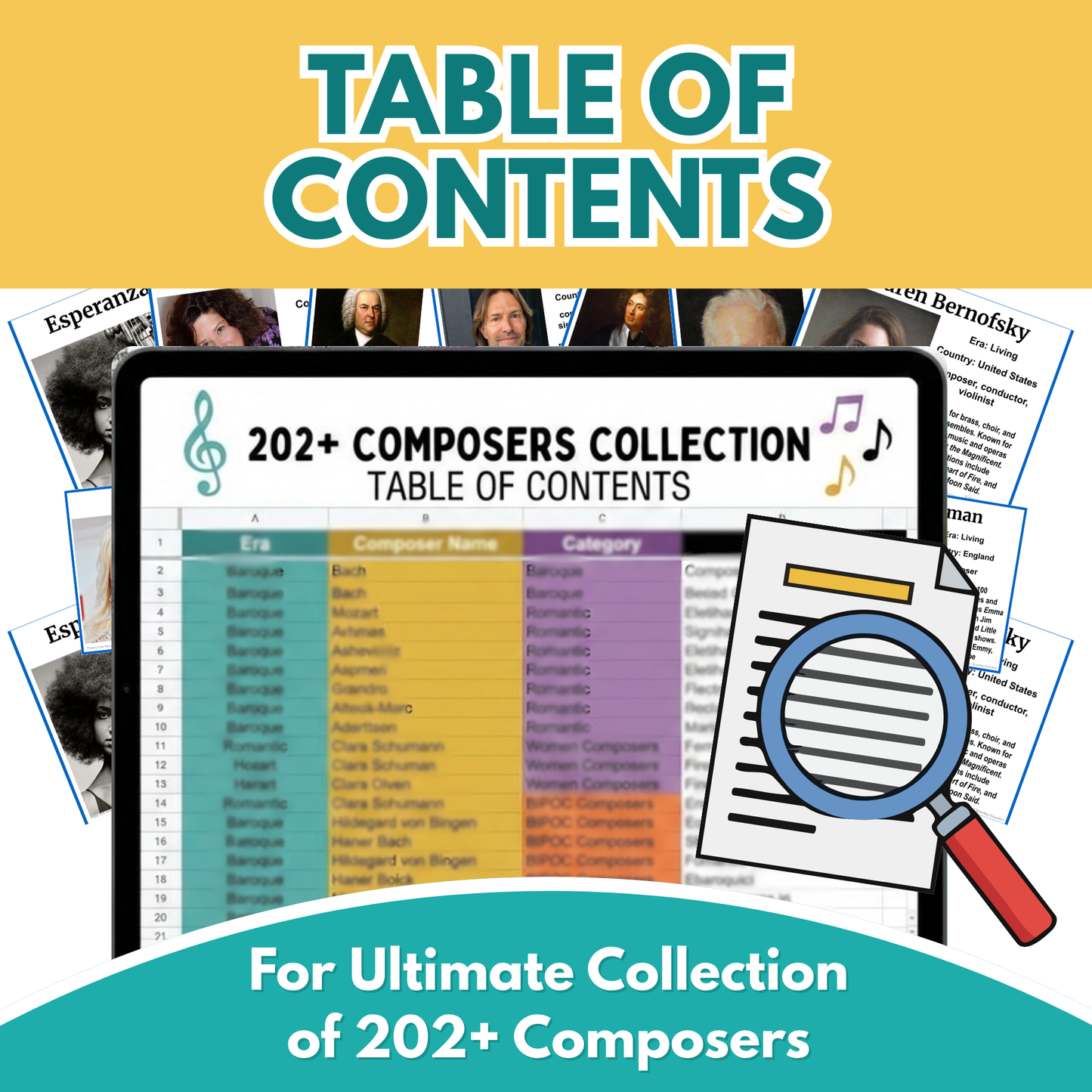 202+ Composers Collection - Table of Contents