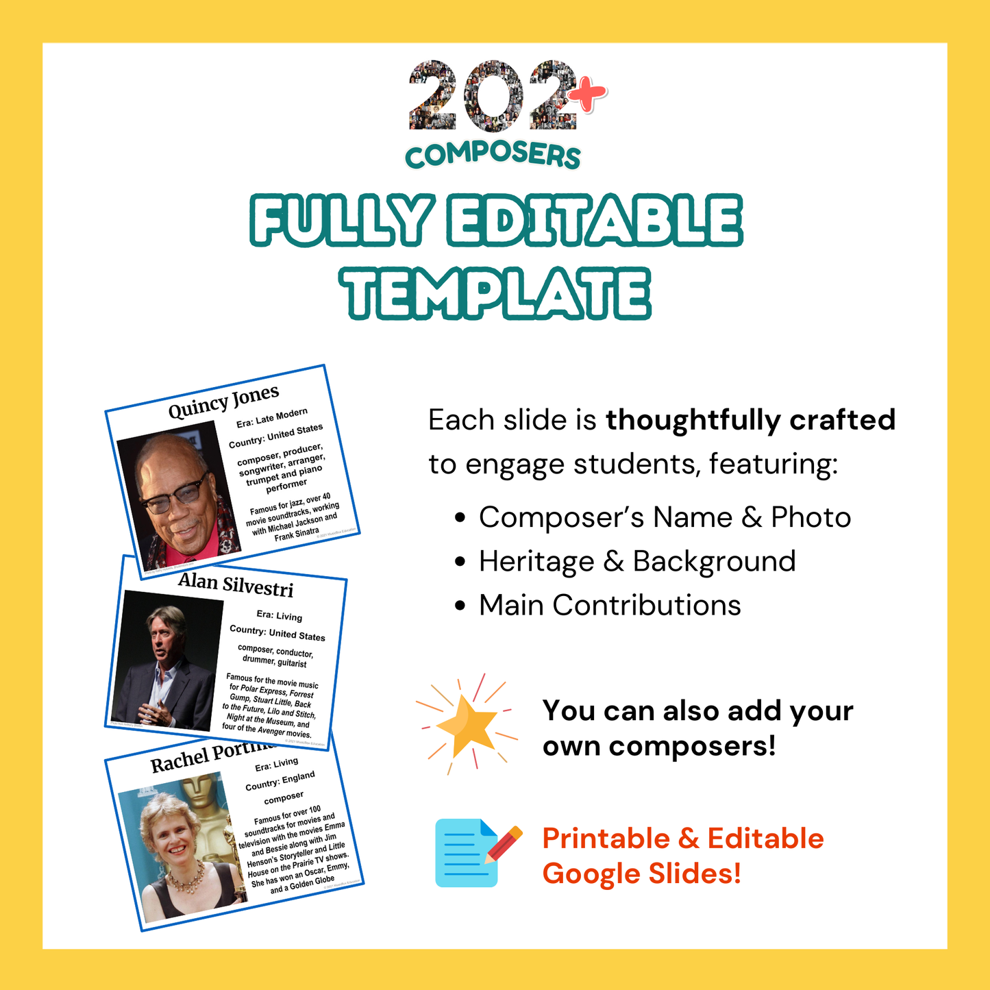 202+ Composers (Ultimate Collection) – Printable Slides