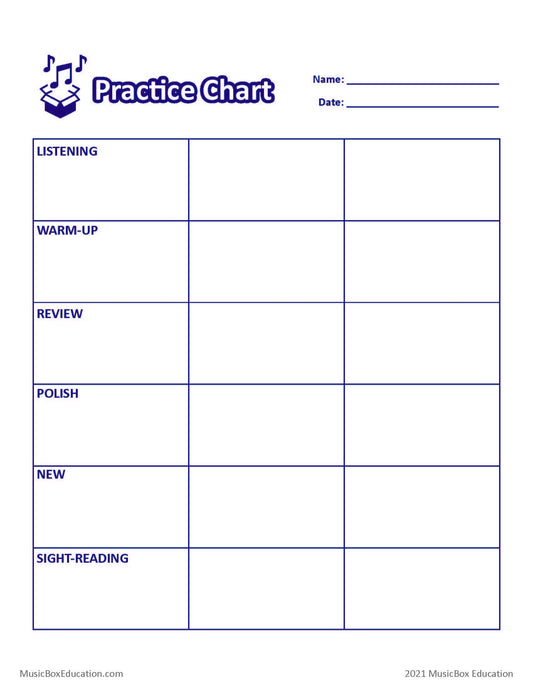 3 Week Practice Chart